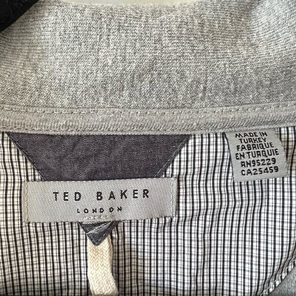 Ted Baker Button Through Classic Collar Cardigan Sweater Grey Mens XL - Picture 2 of 16
